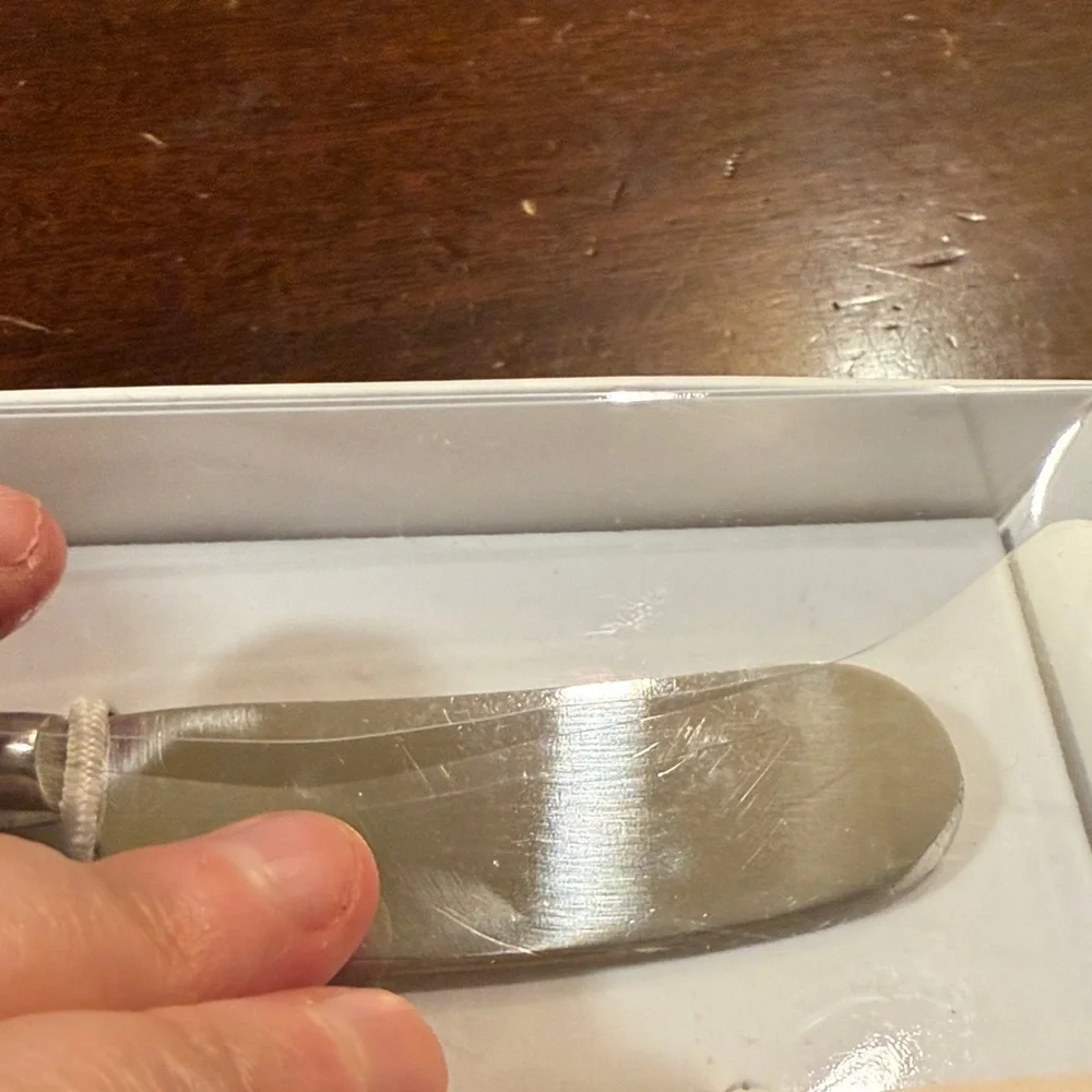 NIB 6 The Cellar 3pc Rustic Wood Stainless Steel Cheese Knife Charcuterie Set